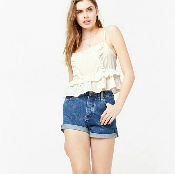 Forever 21 Tops - NWT Pin Dot Ruffle Cami
